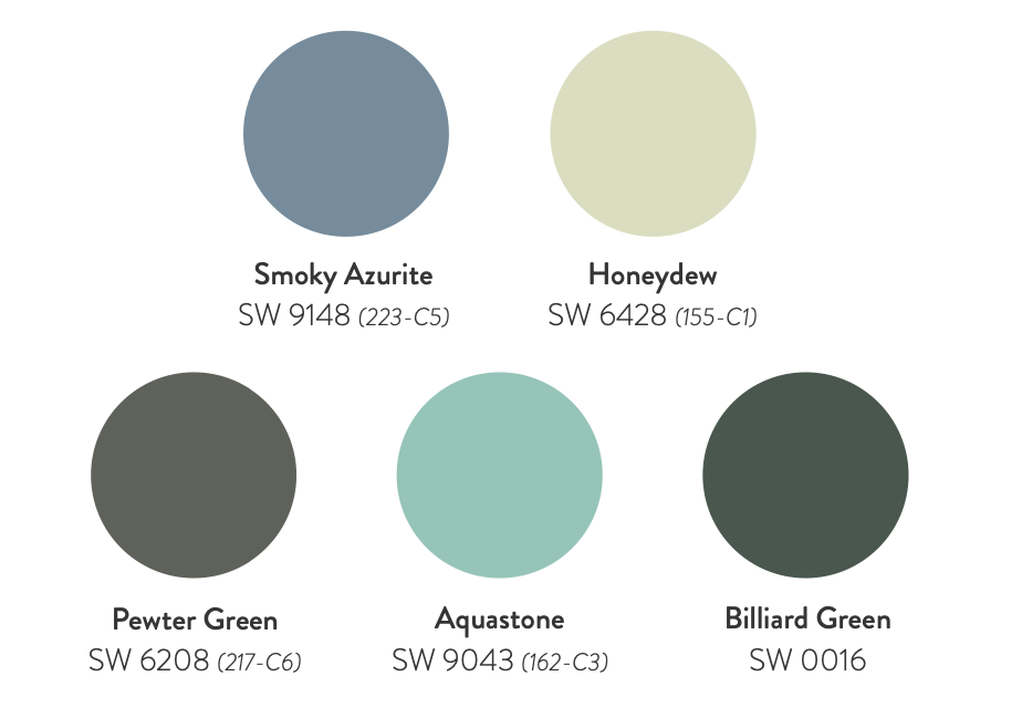 Commercial Colormix® colors: blues and greens