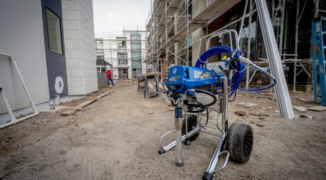 Graco Ultimate 695 XT sprayer on jobsite