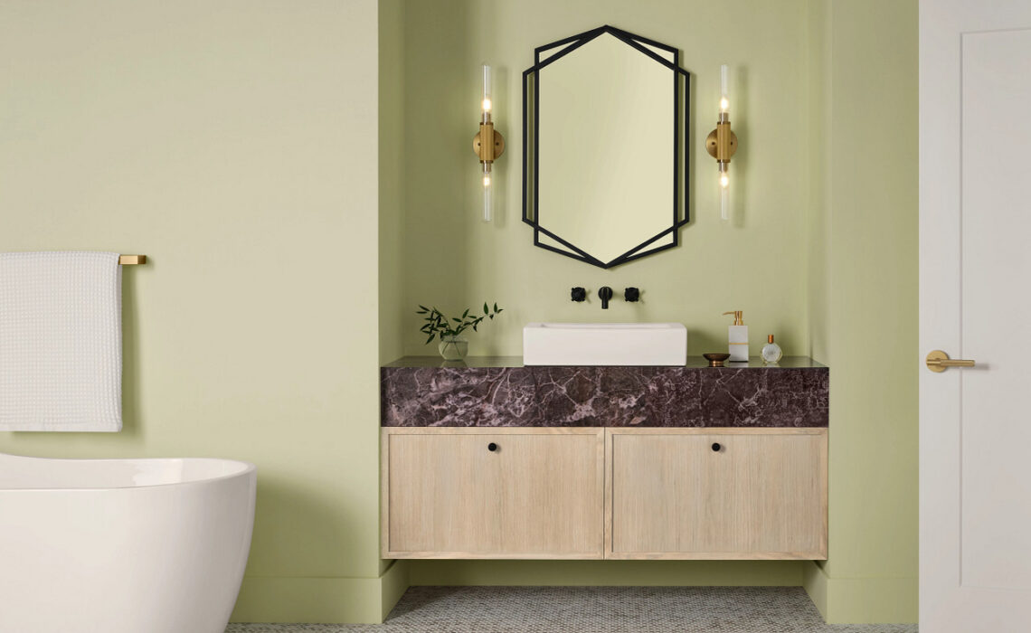 Room painted with Celery SW 6421